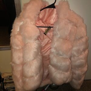 faux fur jacket with hood